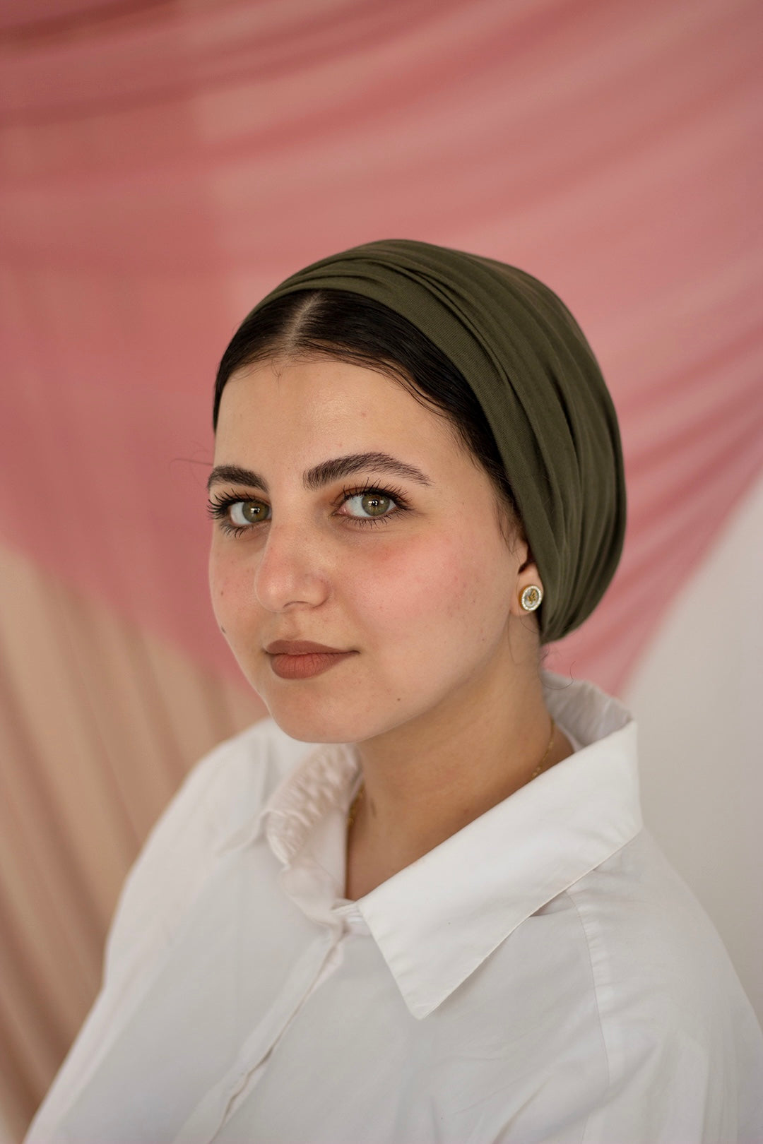 Olive “cotton” turban