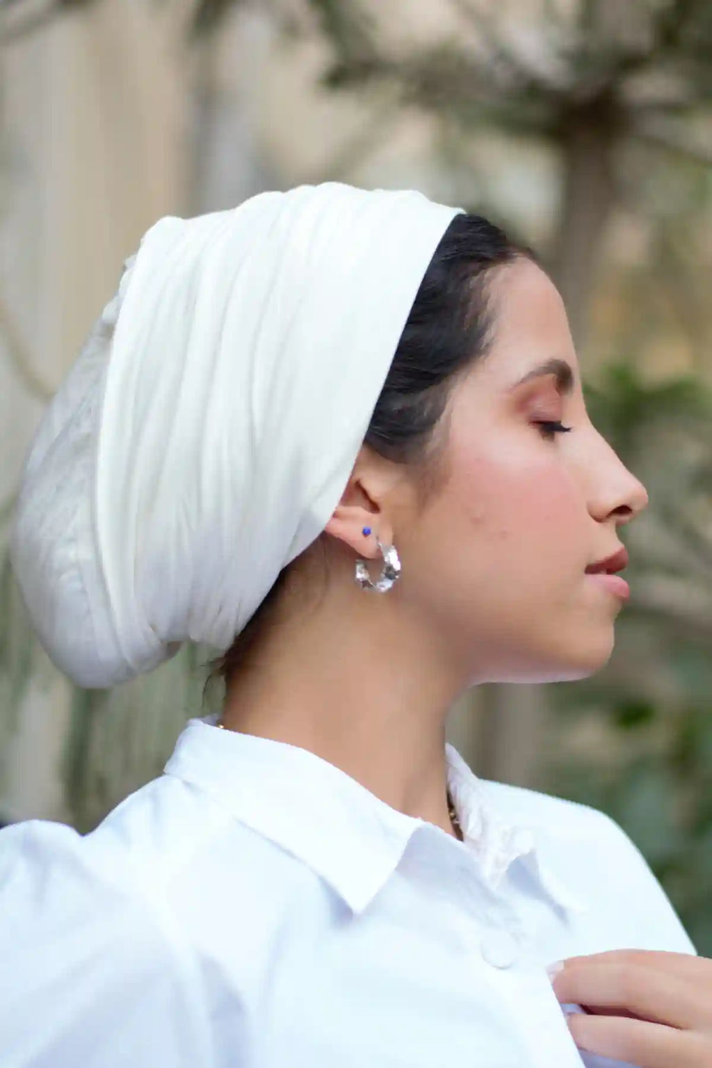 Offwhite “cotton “turban