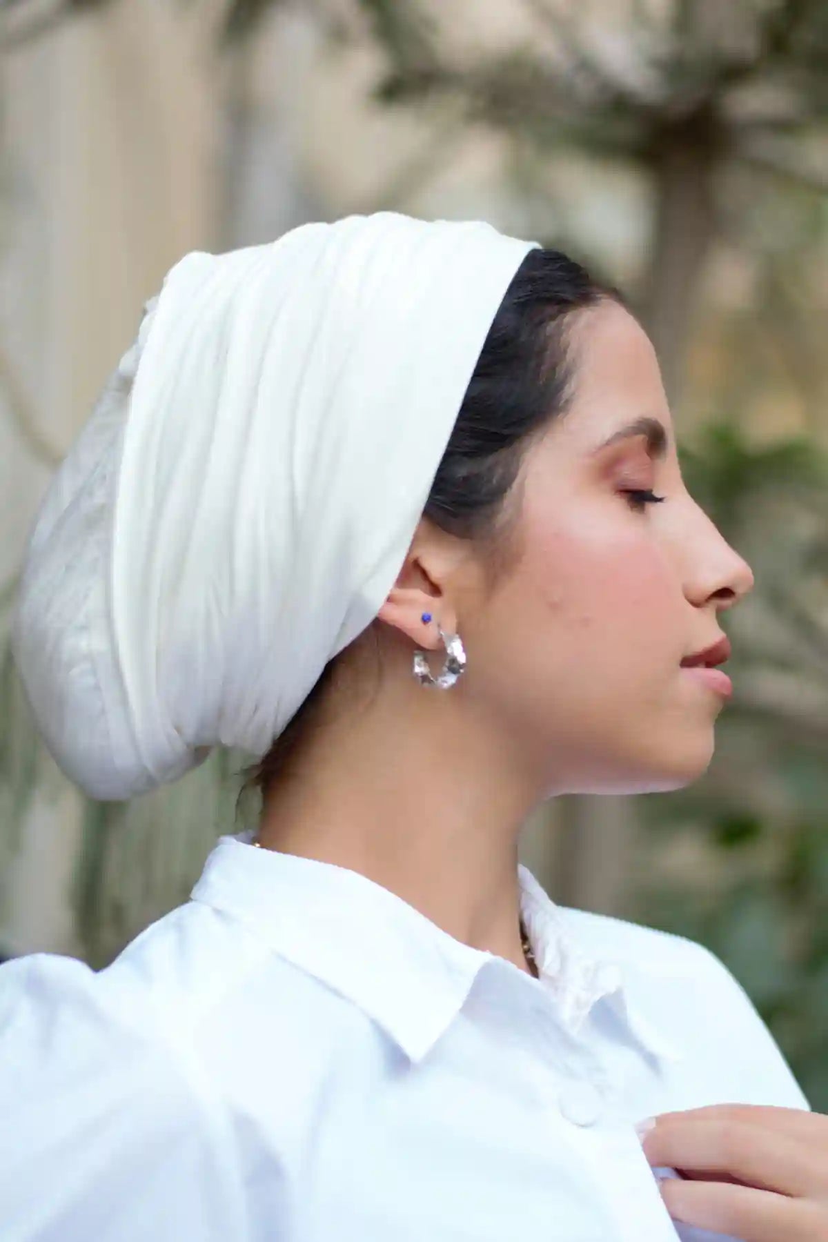 Offwhite “cotton “turban