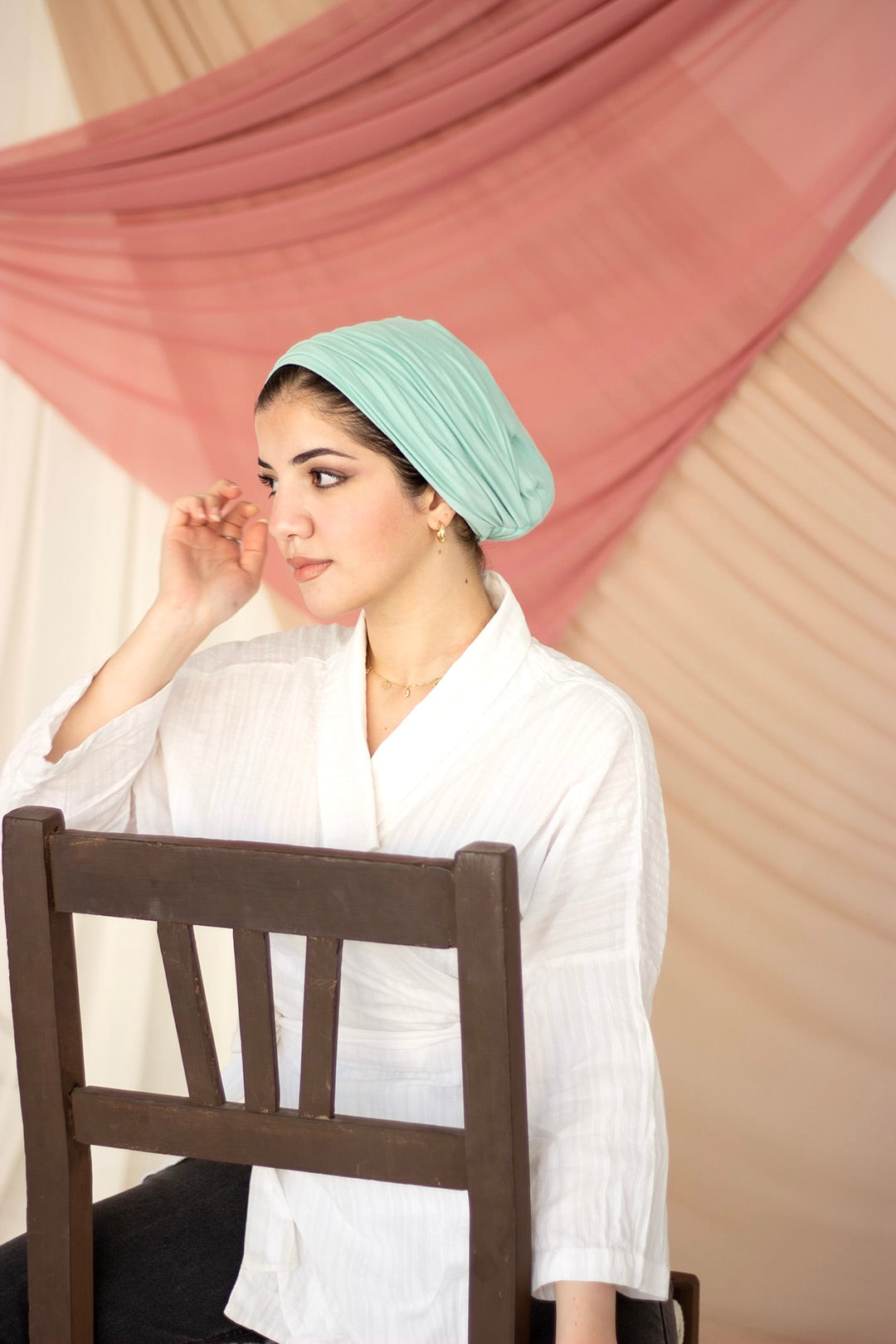 Turquoise “cotton” turban