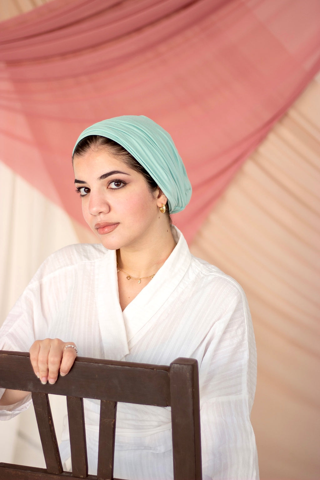 Turquoise “cotton” turban