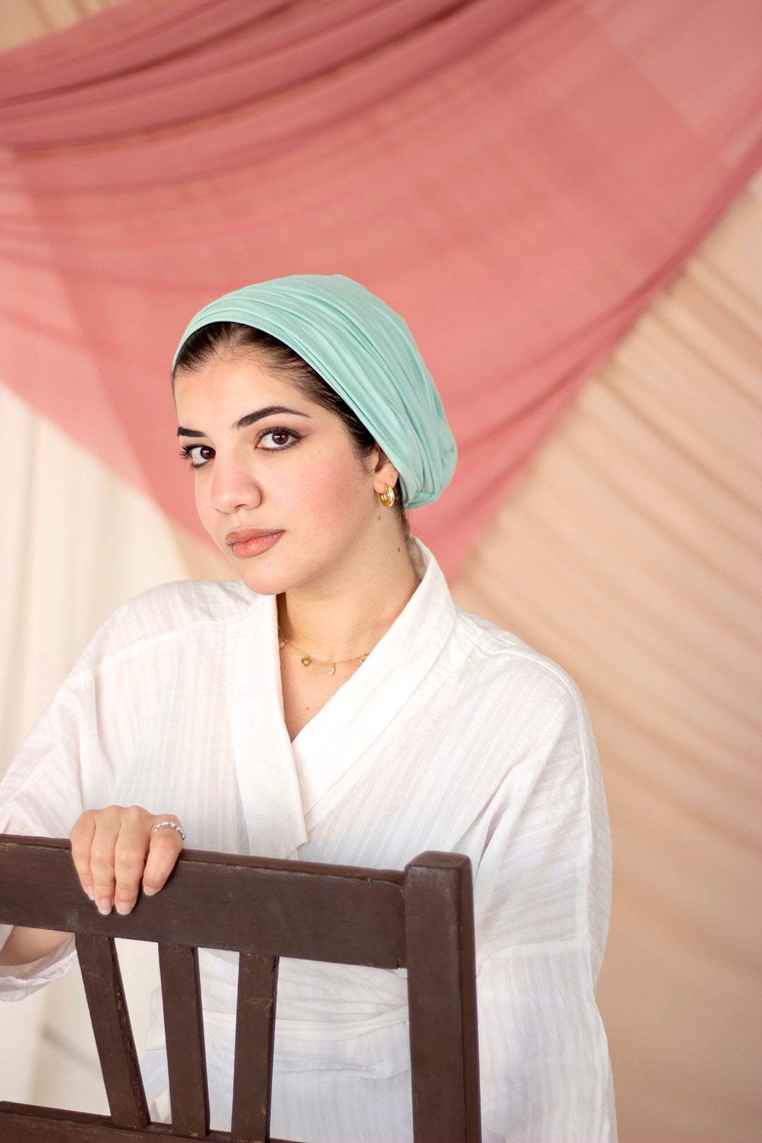 Turquoise “cotton” turban