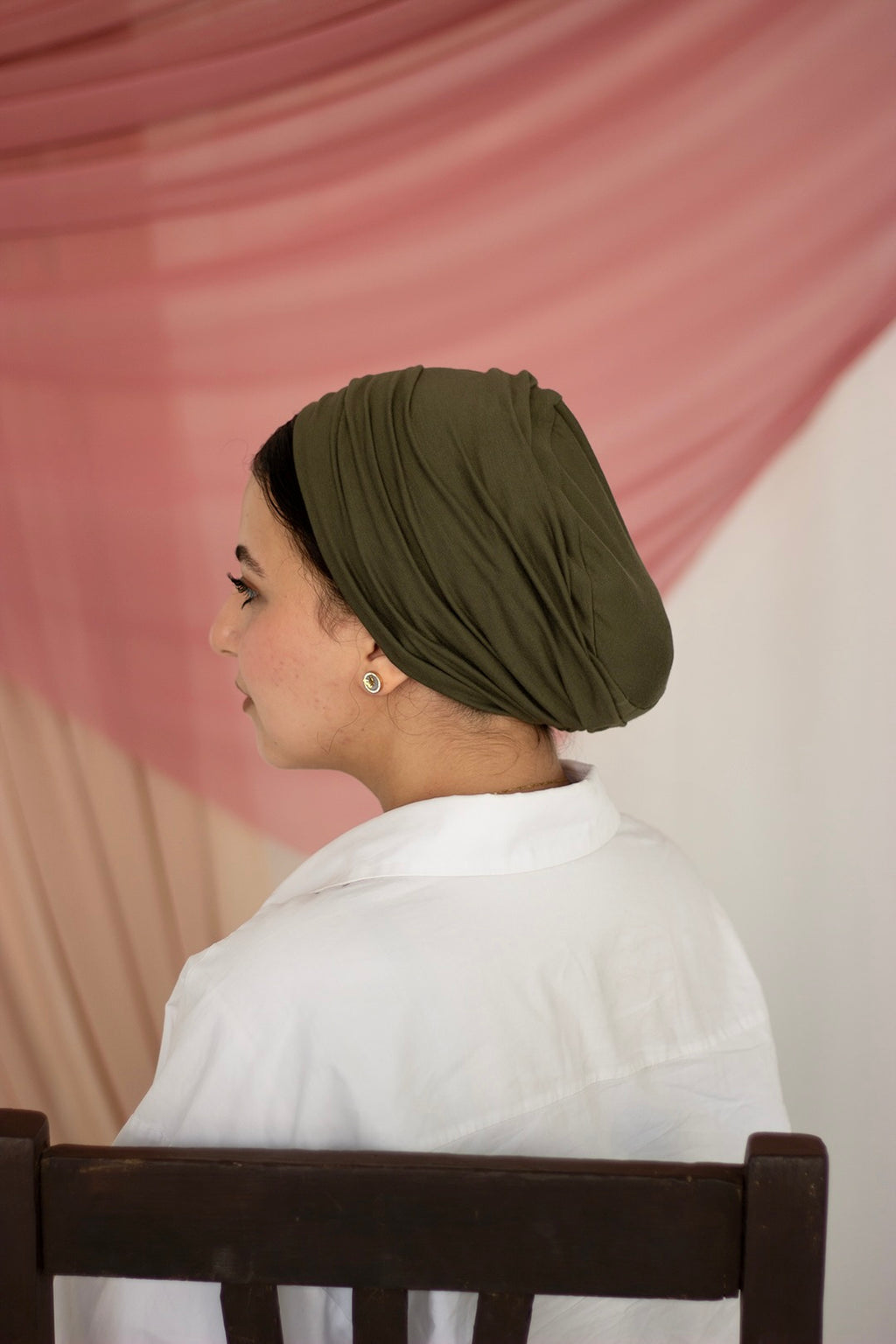 Olive “cotton” turban