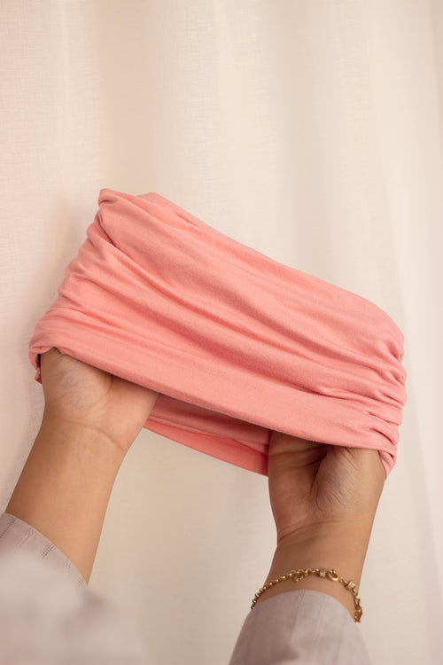 Baby pink “cotton” turban